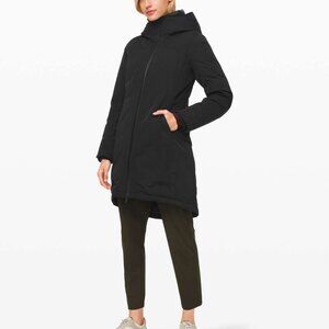 Lululemon Women's Black Snow Warrior Hooded Winter Snow Parka Jacket Size 6
